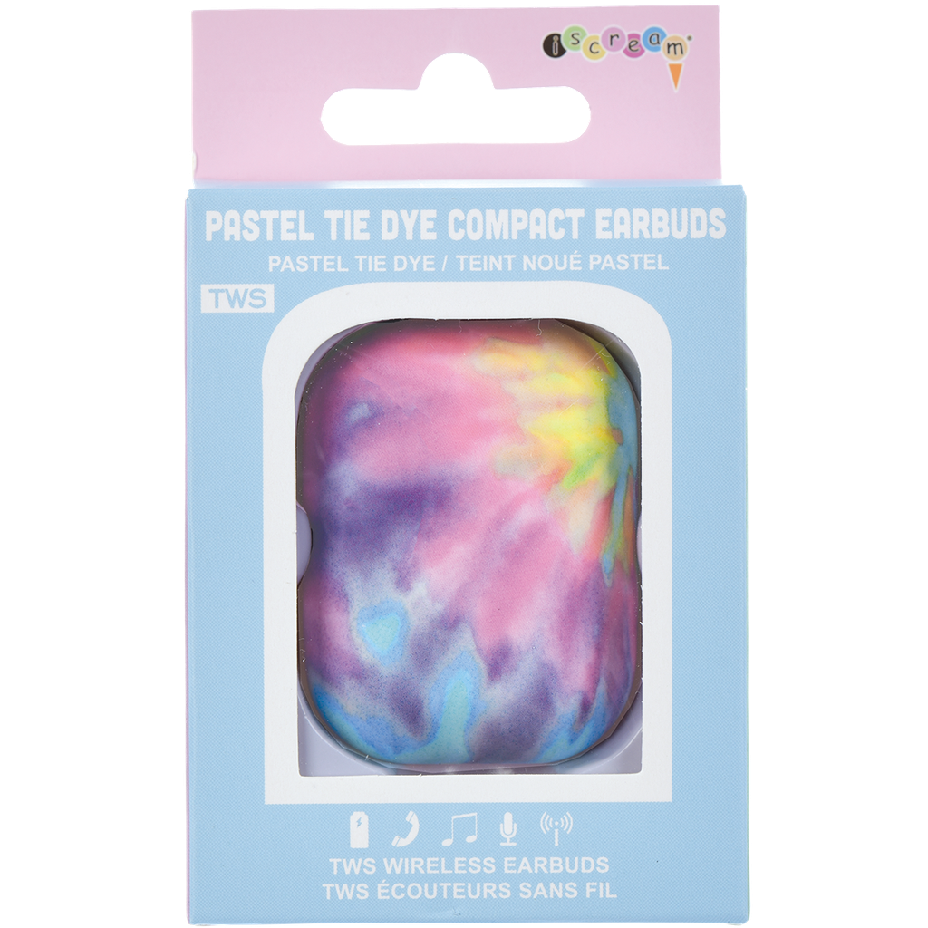 Pastel Tie Dye Compact Earbuds